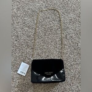 Jimmy Choo Black Crossbody with Gold Chain Strap